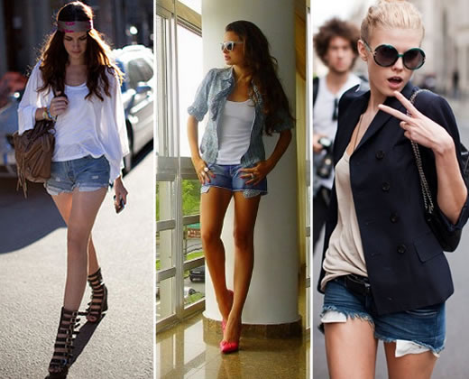 Short Jeans com bolso a mostra