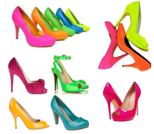 Cores de Sapatos Neon