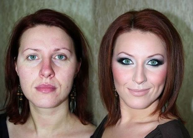 Antes e Depois da Maquiagem
