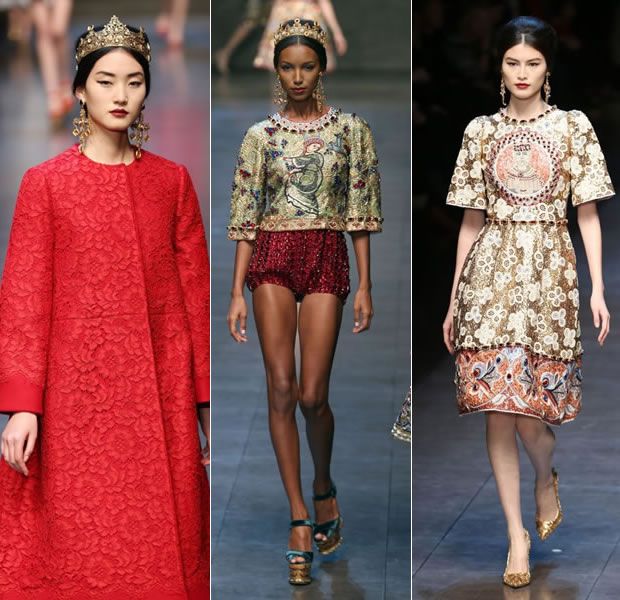 Modelos Desfilam para Dolce & Gabbana