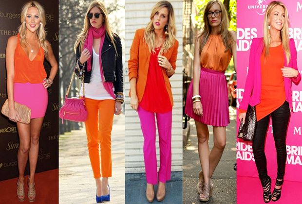 Pink e Laranja Moda